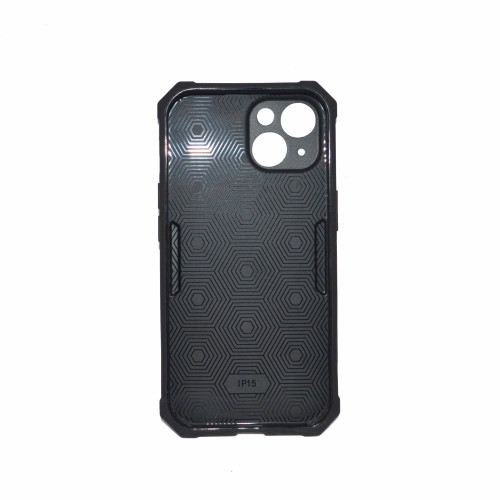 Iphone 15 Black Armor Cover Military Grade Protection Built-in Kickstand Car Holder Mobile Phone Case